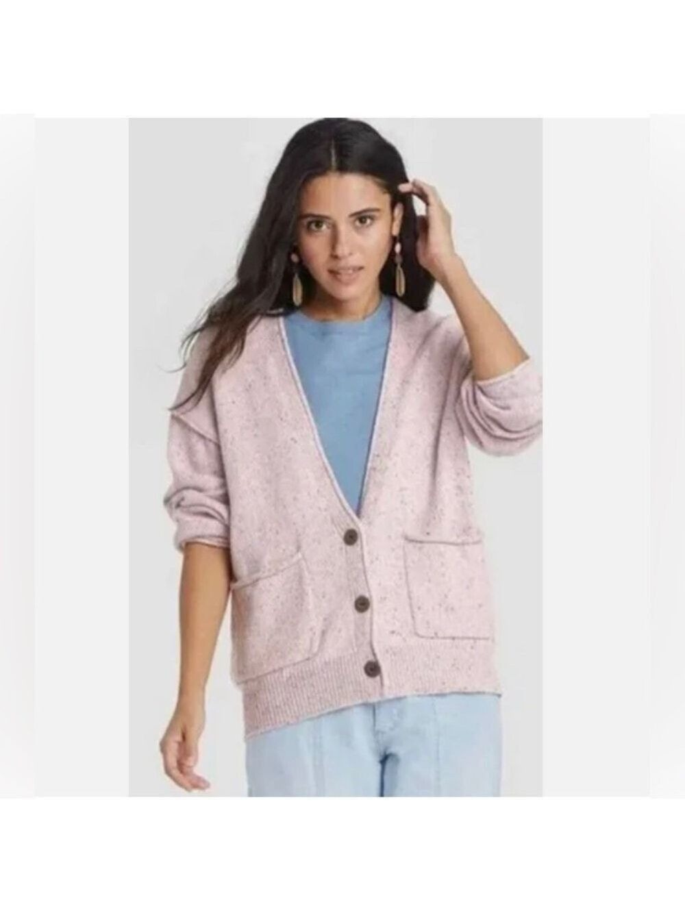 Women’s Universal Thread Pink Lavender Knitted Cardigan Size Small!